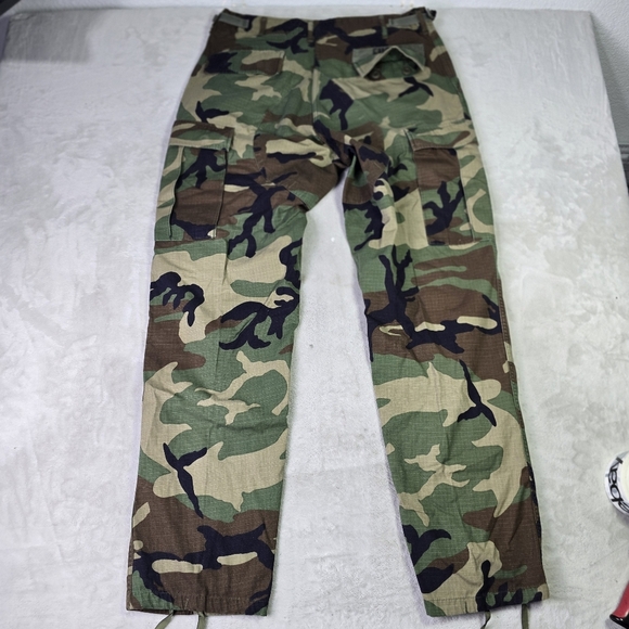 Vintage Military Cargo Pants Mens Medium Long Trousers Weather Woodland Combat - Picture 2 of 9